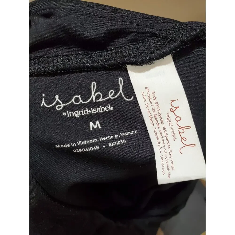 Ingrid & Isabel Black Polyester Mid Rise Skinny Fit Maternity Leggings Size M - Picture 7 of 10